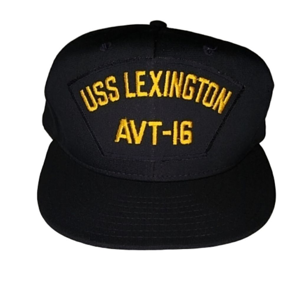 USS Lexington AVT-16 Navy Snap‎ Back Cap Hat Large